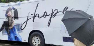 bus bergambar j hope kiriman cinta army