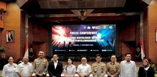 konferensi pers uji coba digitalisasi layanan perizinan penyelenggaraan event