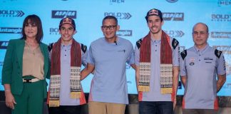 sandiaga dalam kickoff press conference gresini racing team di balairung soesilo soedarman