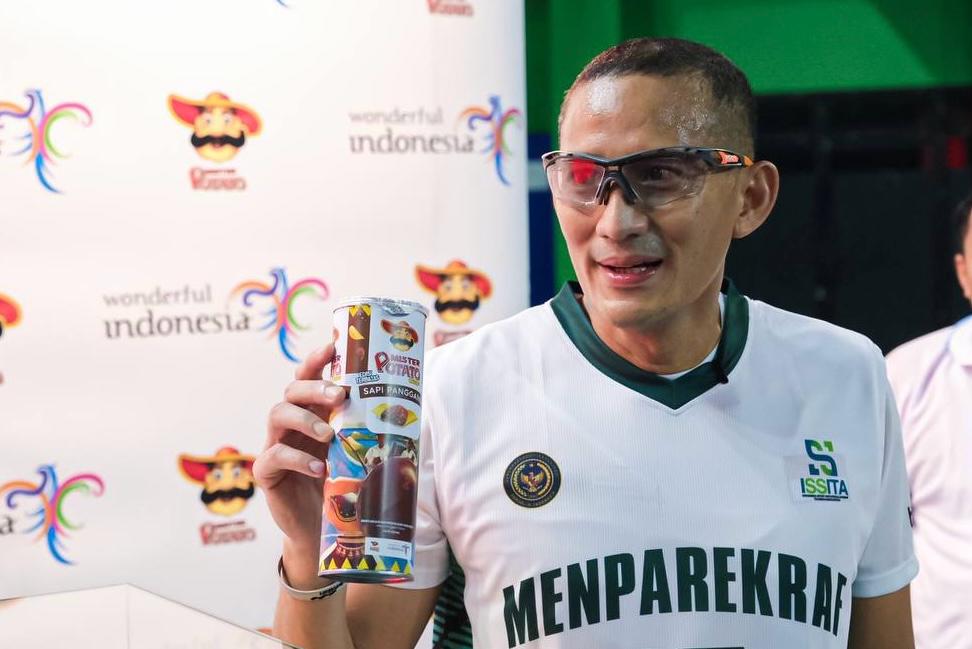 sandiaga dengan dengan disain baru mister potator