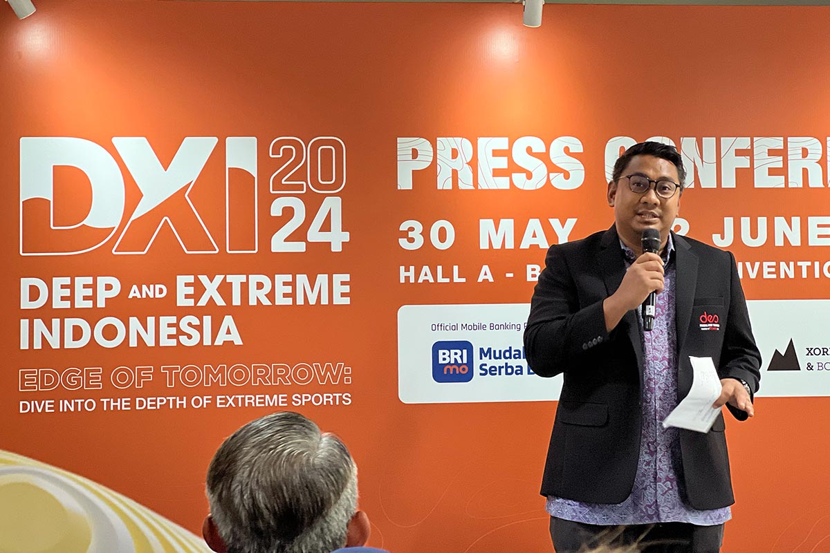 Presiden Direktur Dyandra Event Solutions, Bayu A. Sumarijanto, berbicara pada konferensi pers DXI di Jakarta, pada Rabu (15/5/2024).