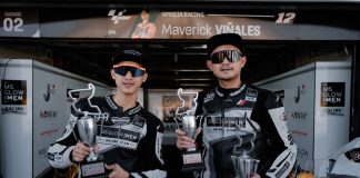 M. Rama Putra (Kiri) dan Dimas Ekky Pratama (kanan) Riders kebanggaan MS Glow For Men menunjukann performa yang cemerlang