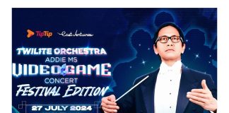 Addie MS sebagai konductor acara Simphony Video Game Concert
