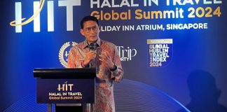 Menparekraf Sandiaga dalam sambutannya di Holiday Inn Singapore Atrium, Singapura