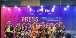 Konferensi Pers IBTE, IGHE, dan IEAE 2024 di Double Tree by Hilton Kemayoran Jakarta