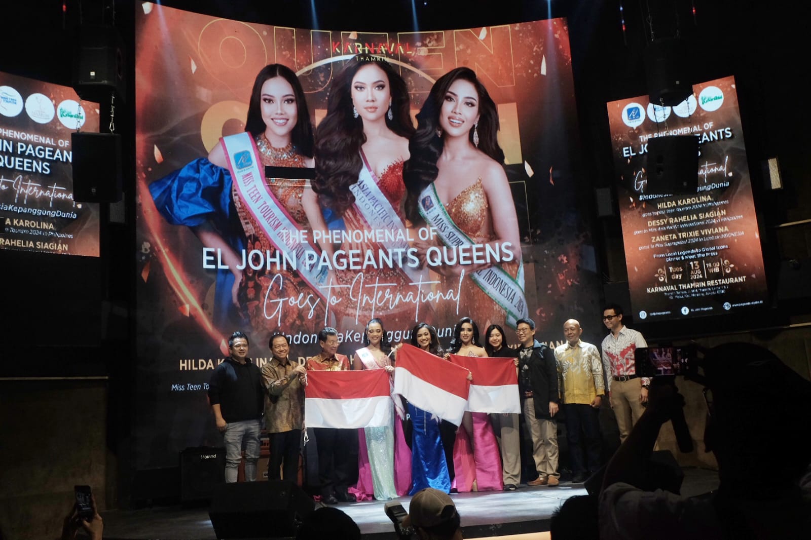 Hilda Karolina , Dessy Rahela Siagian dan Zaneta Trixie Vivina  dikirm  Yayasan El John Indonesia ke berbagai kontes kecantikan