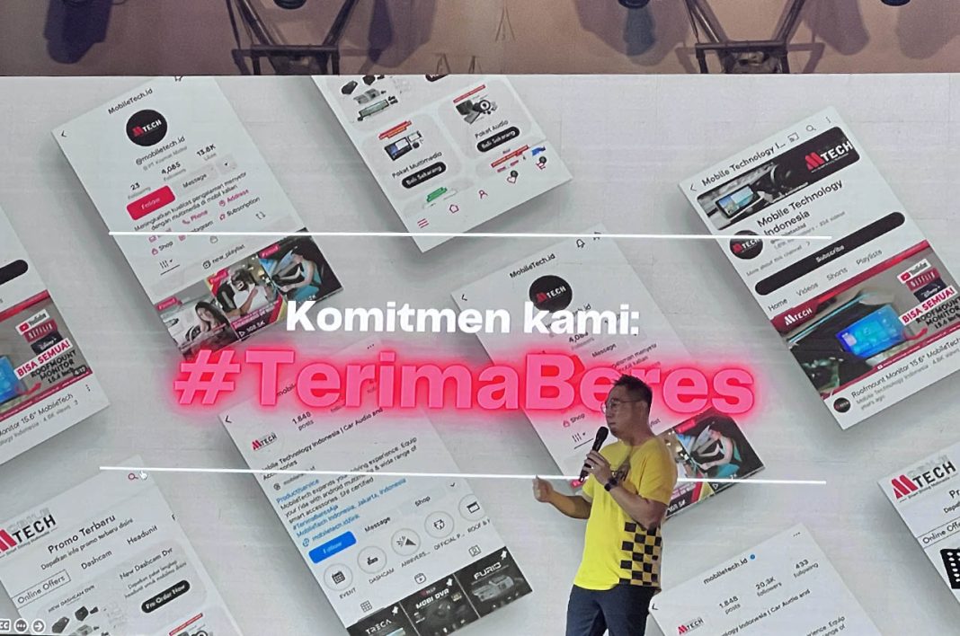 Erik Jeo, Managing Director Mobile Technology Indonesia memperkenalkan tagline baru, #terimaberes, yang mencerminkan komitmen mereka dalam memberikan solusi praktis dan edukasi mengenai produk-produk mereka