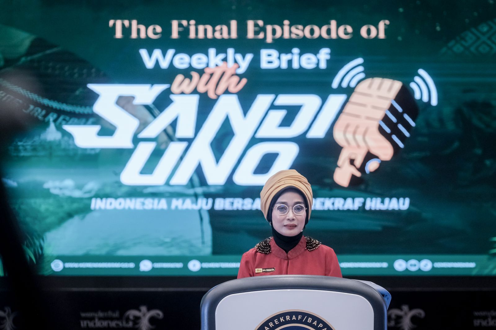 Nia Niscaya, dalam "The Weekly Brief With Sandi Uno" di Gedung Sapta Pesona, Jakarta Pusat, Senin (14/10/2024)