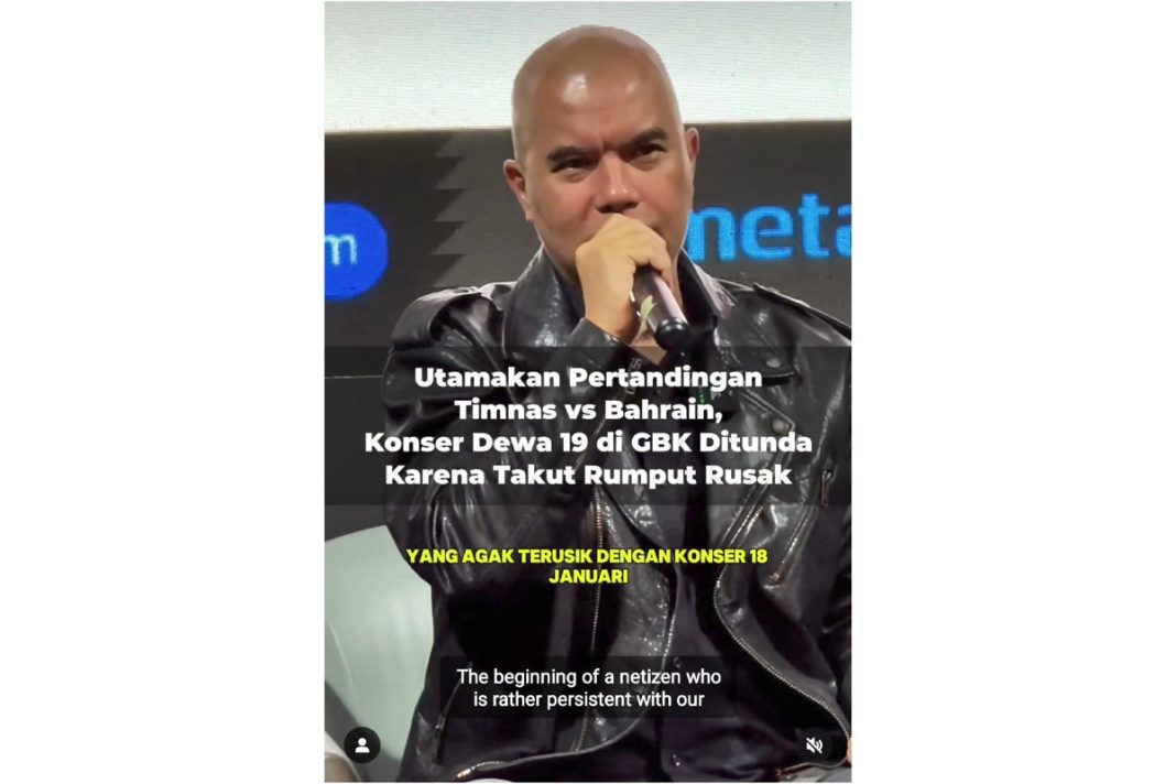 ahmad dhani saat press conference foto insagram