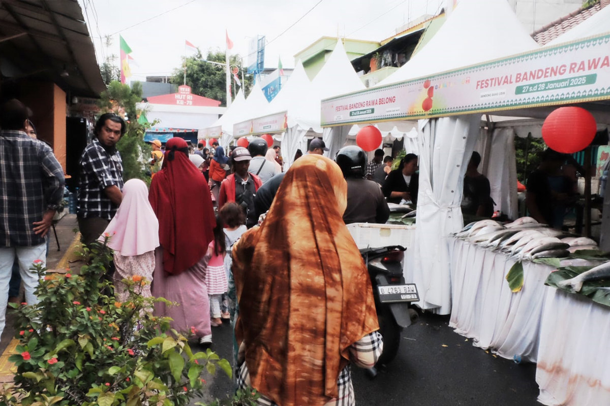 kemeriahan acara festival bandeng di rawa belong