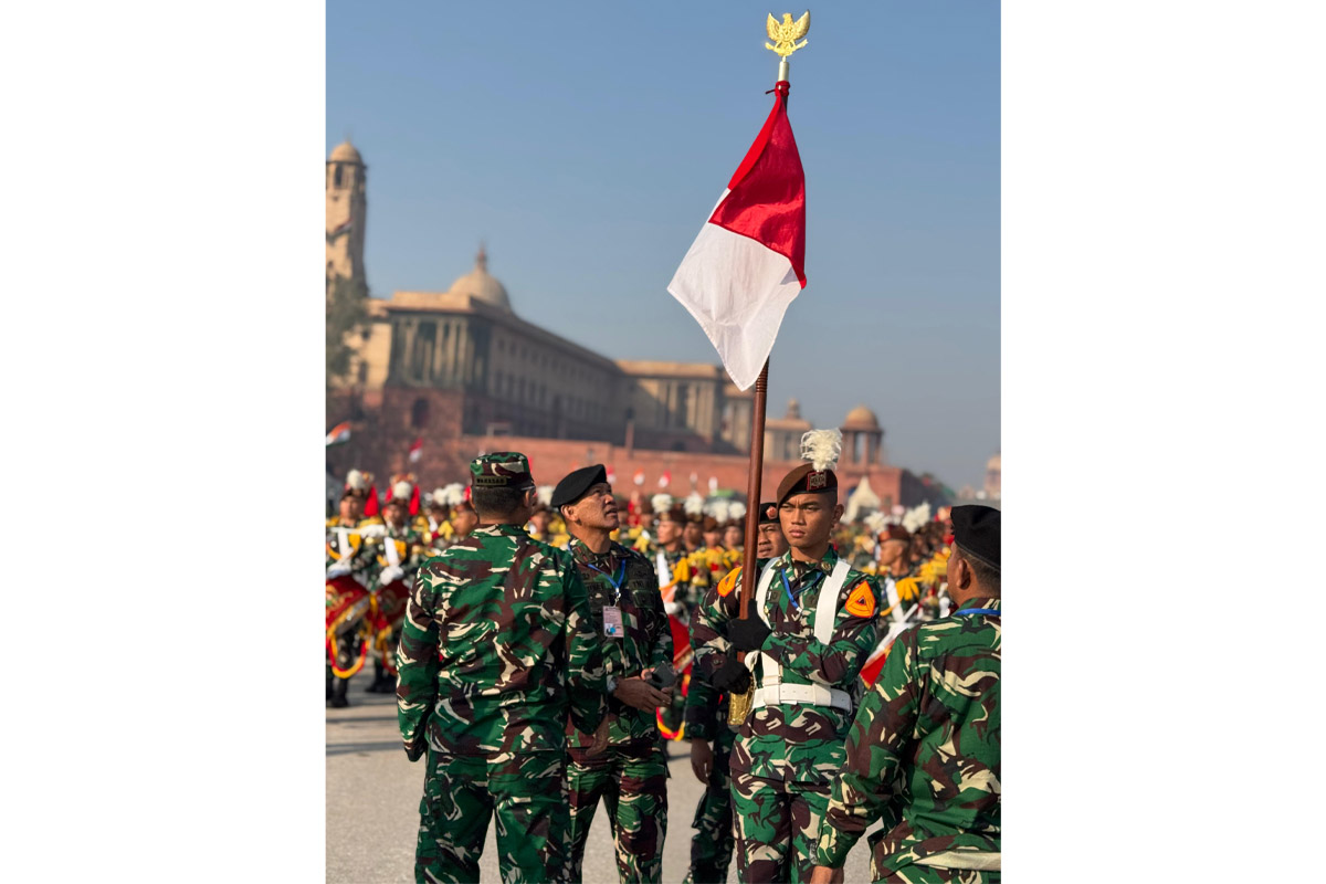 persiapan parade pasukan tni au di kartavya path new delhi