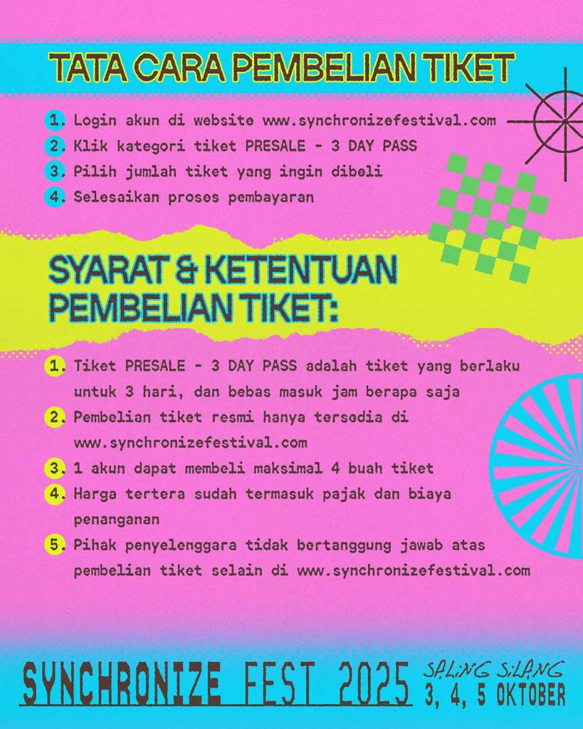 Syarat dan Ketentuan Pembelian Tiket Synchronize Fest 2025