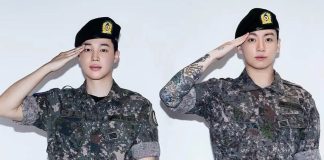dua anggota bts yang menyelesaikan dinas hari ini