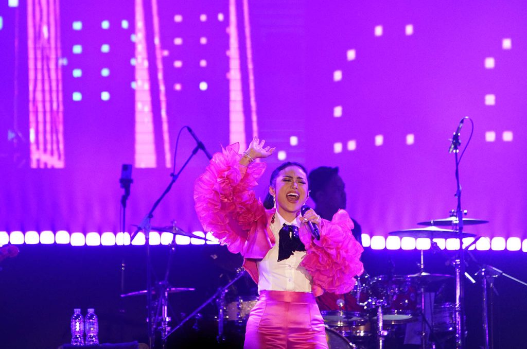 Diva pop Indonesia, Krisdayanti saat tampil dalam acara BNI Java Jazz Festival 2025 di JIExpo Kemayoran, Jakarta, Sabtu (31/5/2025)