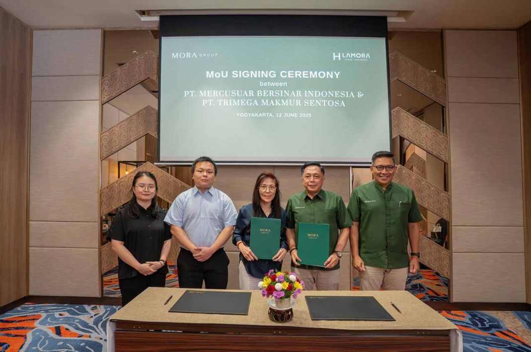 MOU SIgning Ceremony_01 Penandatanganan nota kesepahaman (MoU) dilakukan pada 12 Juni 2025 di Yogyakarta, dihadiri oleh Andhy Irawan, Direktur Utama MORA Group, serta Ibu Ita Halim, Direktur Utama PT. Trimega Makmur Sentosa