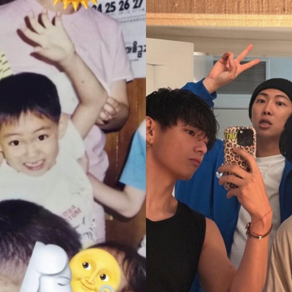 masa kecil v dan v bersama jimin dan rm
