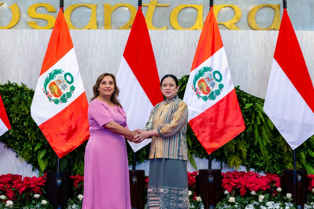 puan maharani menerima kunjungan kenegaraan presiden republik peru, dina ercilia boluarte zegarra