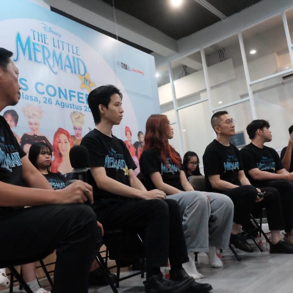 suasana jumpa wartawan drama musikal the little mermaid