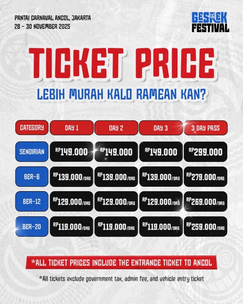tiket price gesrek festival 2025
