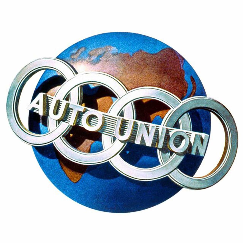 logo auto union menampilkan empat cincin yang saling terhubung, melambangkan kesatuan tak terpisahkan dari empat perusahaan pendiriny.