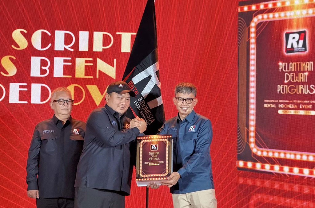 Pelantikan Pengurus Nasional Rental Indonesia Event Support periode 2025–2029 yang digelar di Jakarta International Expo (JIExpo) Kemayoran, Jumat, 19 Desember 2025